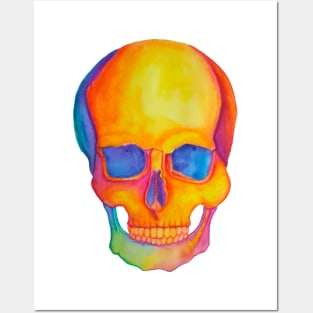 Watercolor skull Posters and Art